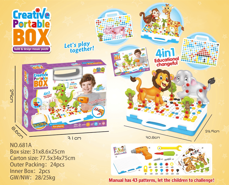 💝 Children's Educational Toy💝Creative Mosaic Drill Set
