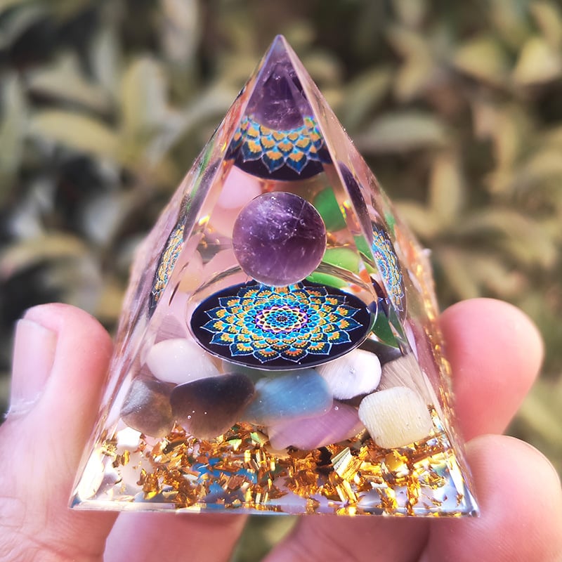 🔥Big Sales& BUY 2 FREE SHIPPING🔥Pyramid Crystal Energy Resin Orgone