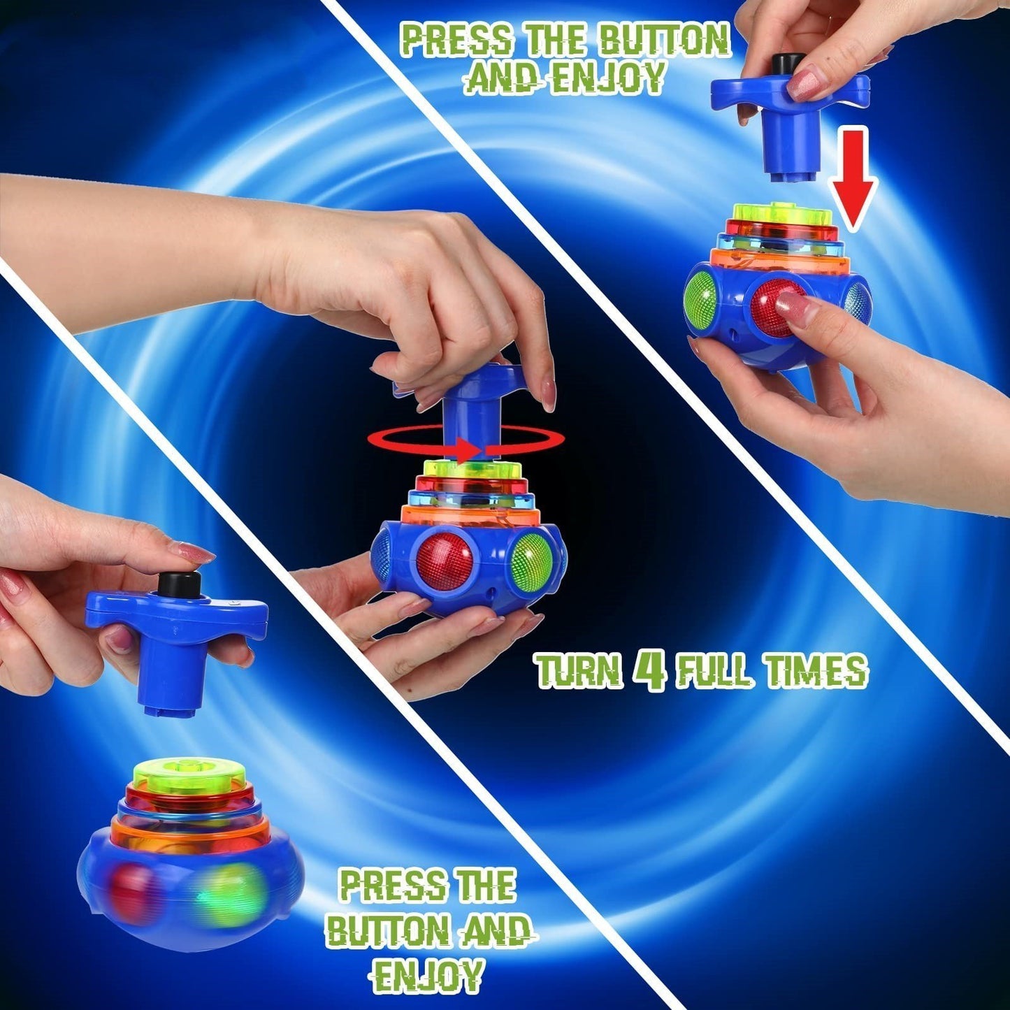 🔥BIG SALE - 49% OFF🔥 Music Flashing Spinners Toy With Launcher